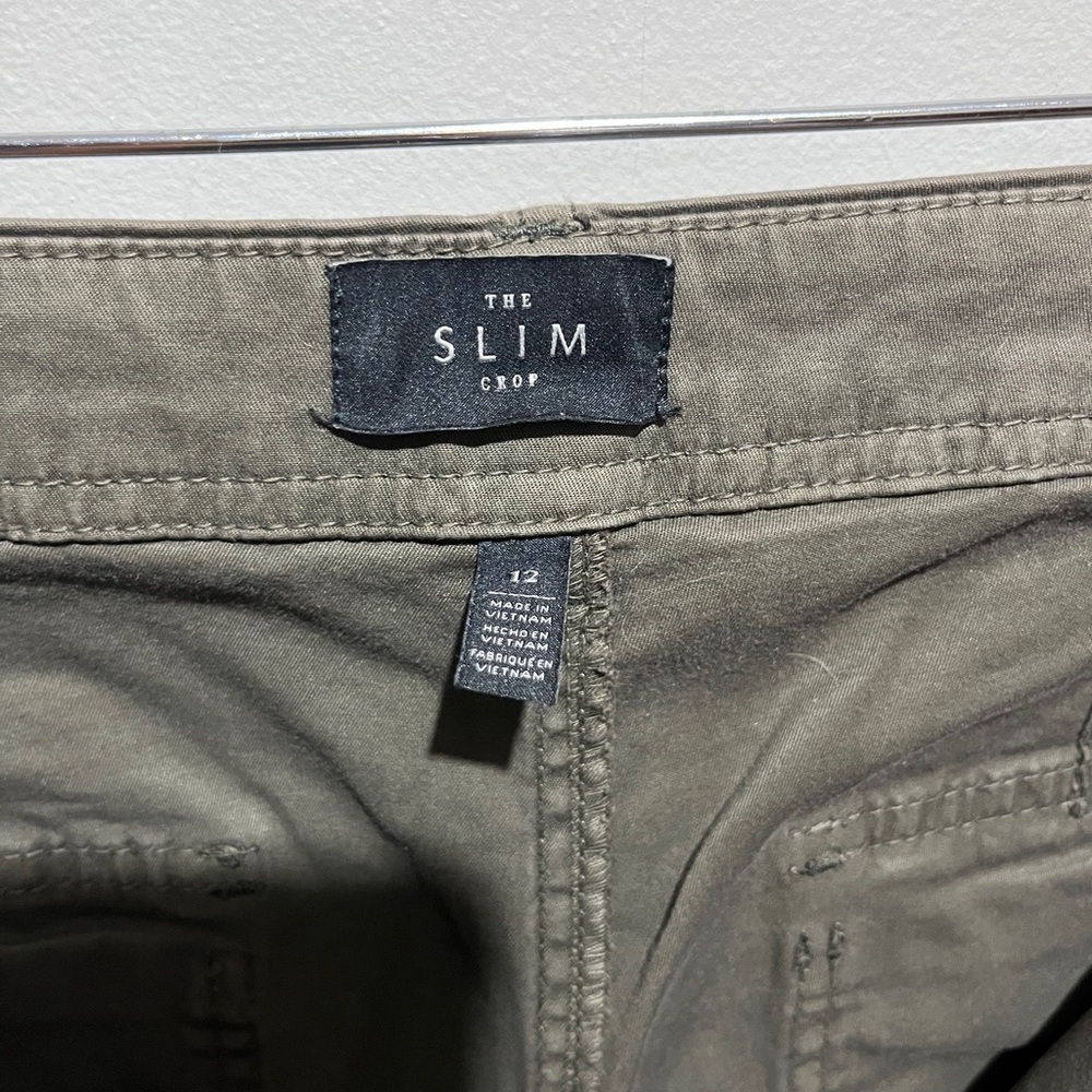 White House Black Market The Slim Crop Green Embellished Pants - Picture 6 of 8